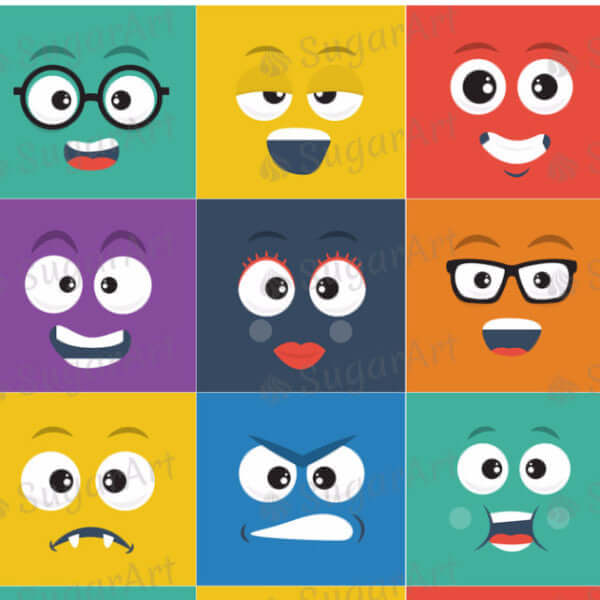 Square Smileys Pack, Emoji - ESA011 – Sugar Art