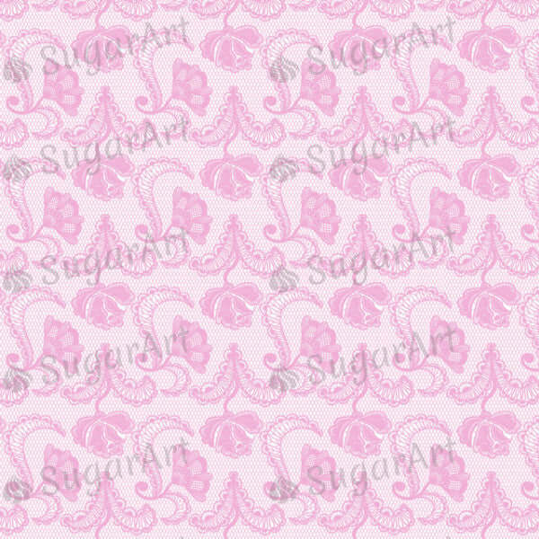 Pink Flowers with Leaves Background - BSA039 – Sugar Art