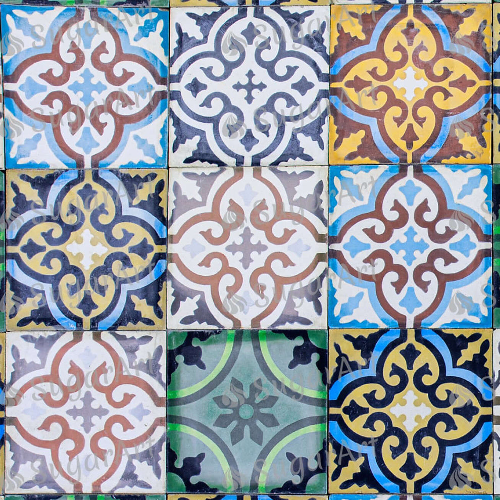 Moroccan Traditional Arabic Ceramic Tiles - Icing - ISA127 – Sugar Art