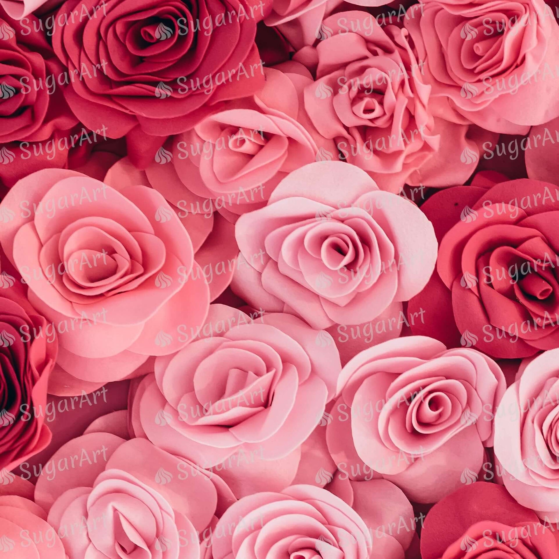 Pink Roses Background - BSA084 – Sugar Art