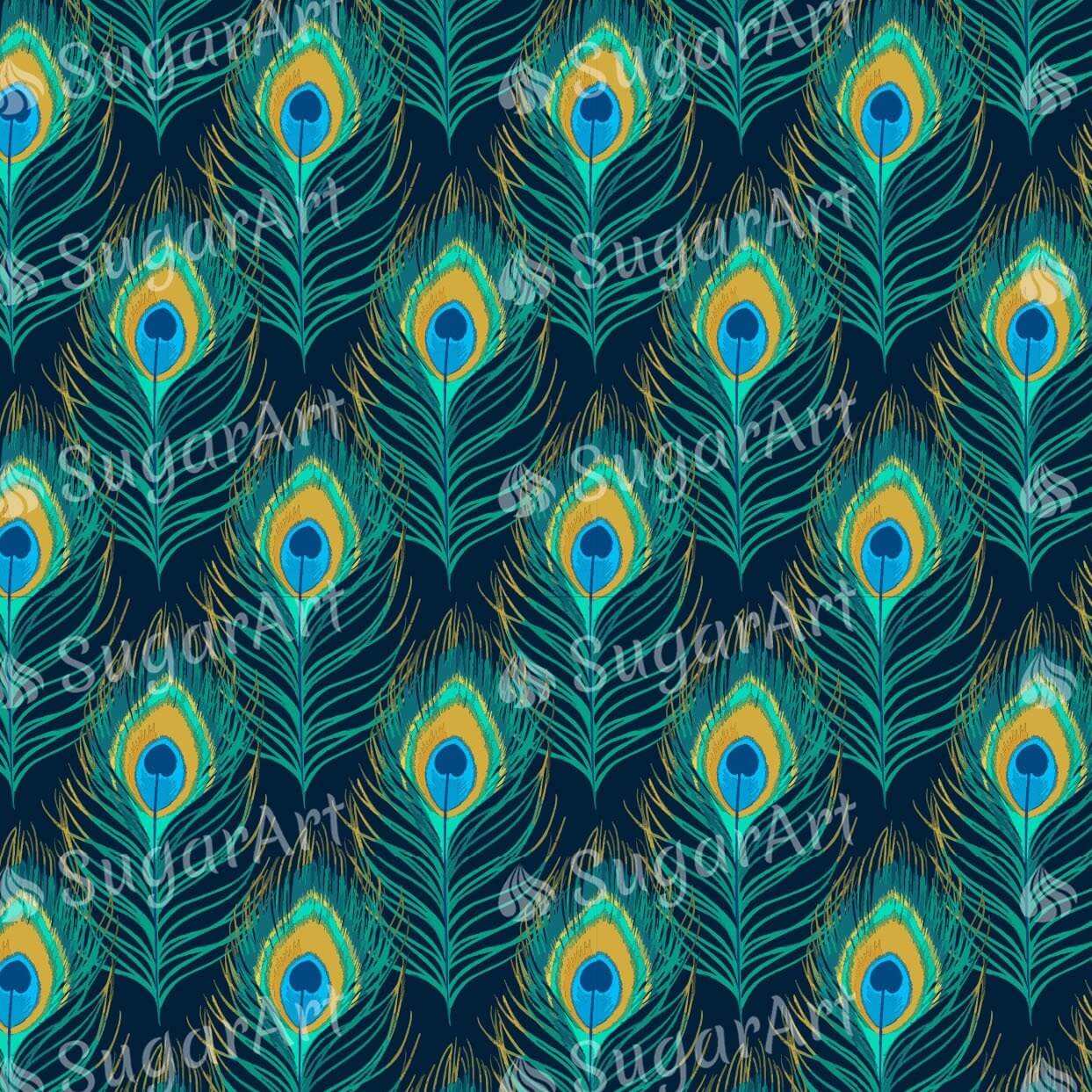 Peacock Feather Pattern Icing ISA049 Sugar Art   ISA049 Peacock Feather Pattern E0815d85 Da55 4508 8d4a 49d6ba5d10b1 