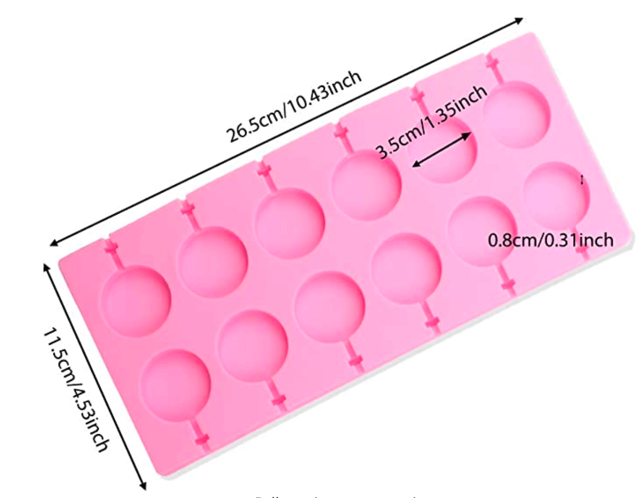 Small Round Cavity Silicone Mold for Lollipops - 12 Cavity 1.1 (2.8cm –  Sugar Art
