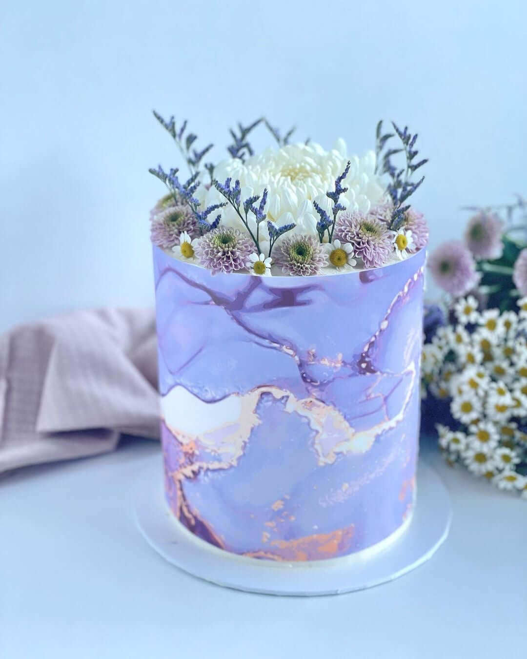 How To Make a Purple Marble Buttercream Fault Line Cake | Tutorial |  Kurlina's Foodie Chronicles - YouTube